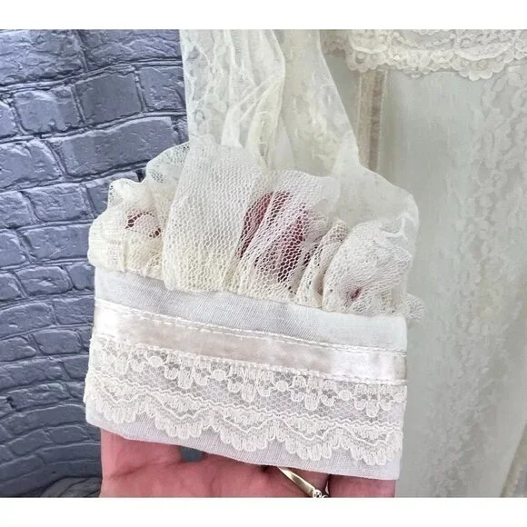 GUNNE SAX Prairie Wedding Dress Cottagecore Lace Romantic Bridal 7 - Picture 15 of 16